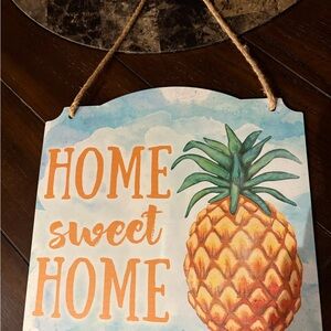 Pineapple Home Sweet Home Wall Decor - Orange and Green